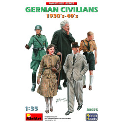 Miniart 38075 German Civilians 1930-40s w/Resin Heads 1:35 Figures Model Kit