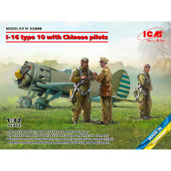 ICM 32008 I-16 Type 10 w/Chinese Pilots 1:32 Plastic Model Kit
