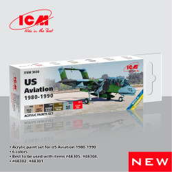 ICM 3028 US Aviation Acrylic Paint Set 6x12ml for 48305 Bronco Model Kit etc