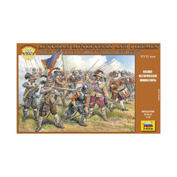 ZVEZDA 8061 17th Century Austrian Musketeers & Pikeman 1:72 Figures Model Kit