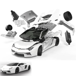 AIRFIX Quickbuild Lamborghini Aventador White J6019 Car Model Kit