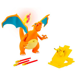 Pokemon Flame and Flight Deluxe 6" Interactive Charizard Figure +Pikachu PKW2731