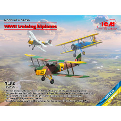 ICM 32039 WWII Training Biplanes Bu 131D, DH.82A & PT-17 1:32 Plastic Model Kit