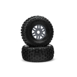 Arrma dBoots 'Fortress' Tyre Set Glued Gun Metal (Pair) Mojave ARA550069