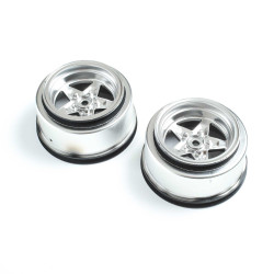 Losi Rear Wheel, Satin Chrome (2): 22S Drag LOS43048