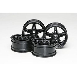 Tamiya 51263 Twin 5-Spoke Wheels 4 Pcs. (Black, 26mm/+4) (Ferrari FXX)