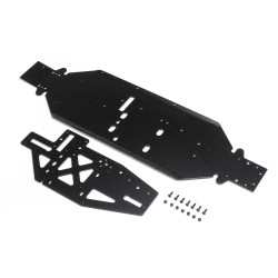Losi Chassis with Brace Plate, 4mm, Black: DBXL 2.0 LOS251113