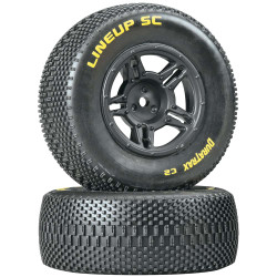 Duratrax Lineup SC Tire C2 Mntd Blk Slash Blitz SCRT10 (2) DTXC3679