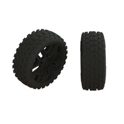 Arrma 2HO Tire Set Glued Black (2) AR550057