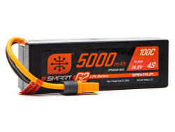 Spektrum 14.8V 5000mAh 4S 100C Smart G2 Hardcase LiPo Battery: IC5 SPMX54S100H5