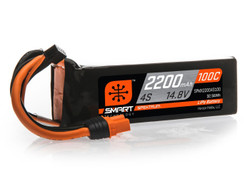 Spektrum 2200mAh 4S 14.8V 100C Smart LiPo Battery; IC3 SPMX22004S100