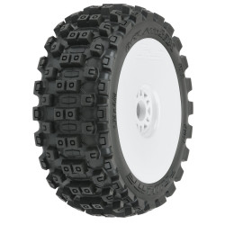 Pro-Line 1:8 Badlands MX M2 Front/Rear Buggy Tires Mounted 17mm White PRO9067-31