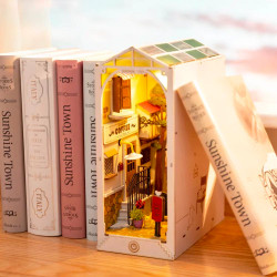 ROBOTIME Rolife Sunshine Town Book Nook DIY Miniature House Craft Kit TGB02