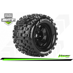 Louise RC MFT MT-Uphill 1:8 Monster Truck Mounted Tyres Black Wheel Pair L-T3322BH