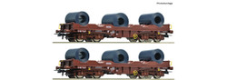 Roco SNCB Coil Transportation Wagon Set (2) V RC76338 HO Gauge