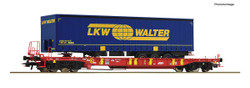 Roco DBAG Sdgmnss/T3 Flat Wagon w/LKW Walter Trailer VI RC76233 HO Gauge