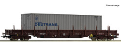 Roco DR Res Bogie Stake Wagon w/Deutrans Container Load IV RC6600032 HO Gauge