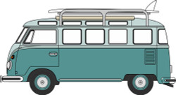Oxford Diecast Volkswagen Split Screen T1 Samba Bus Turquoise/Blue White ODNVWS005 N Gauge