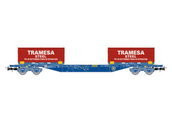 Electrotren RENFE MMC3 Flat Wagon w/2x20' Tramesa Container Load VI HE6064 HO Gauge