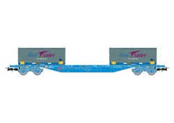 Electrotren RENFE MMC3 Flat Wagon w/2x20' Coil Container Load VI HE6063 HO Gauge
