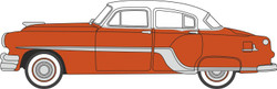 Oxford Diecast Pontiac Chieftan 4 Door 1954 Coral Red/Winter White OD87PC54004 HO Gauge
