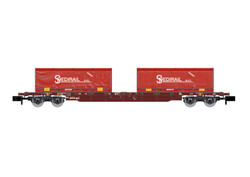 Arnold FS Sgnss Flat Wagon w/2 x22' Spedirail Containers VI HIN6654 N Gauge