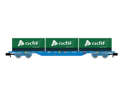 Arnold RENFE Bogie Flat Wagon w/3x20' ADIF Containers VI HIN6651 N Gauge