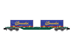 Arnold FS CEMAT Sgnss Flat Wagon w/2x22' Gruppo Containers VI HIN6655 N Gauge