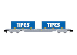Arnold SNCF/Novatrans Sgss Flat Wagon w/2x22' TIPES Containers V HIN6650 N Gauge