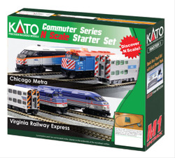 Kato Chicago Metra F40PH Commuter Train Starter Set K106-0037 N Gauge