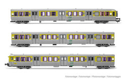Jouef SNCF RIO78 (ex NPDC) Coach Set Yellow/Silver (3) V HJ4186 HO Gauge