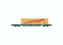 Rivarossi CEMAT Sgnss Container Wagon w/45' Nothegger Container VI HR6613 HO Gauge