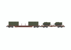 Rivarossi FS Rgs/Rgmms Wagon Set w/Container & Military Load (2) IV HR6612 HO Gauge