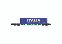 Rivarossi FS CEMAT Sgns Flat Wagon w/45' Italia Container Load VI HR6617 HO Gauge