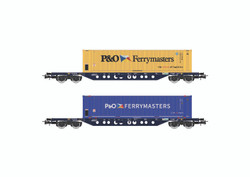 Rivarossi Mercitalia Intermodal Sgnss Container Wagon Set (2) VI HR6614 HO Gauge