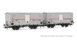 Rivarossi FS Ifms Refrigerated Wagon Set Silver/Red (2) IV HR6604 HO Gauge