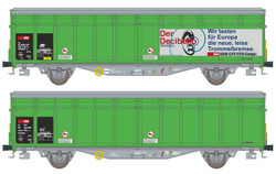 Hobbytrain SBB Cargo Hbbillns-x Decibello Van Set (2) VI H24664 N Gauge