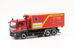 Herpa MAN TGS Roll Off Multibucket Truck Feuerwehr Frechen HA097260 HO Gauge