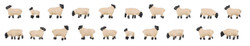 Faller Sheep with Black Heads (2) Figure Set FA155906 N Gauge