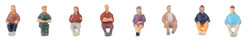 Faller Seated People (8) Figure Set FA155614 N Gauge