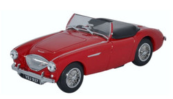 Oxford Diecast Austin Healey 100 BN1 (Roof Down) Carmine Red ODAH1005 OO Gauge