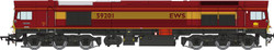 Dapol Class 59 201 'Vale of York' EWS (DCC-Smoke) DA4D-005-005DSM OO Gauge