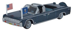 Oxford Diecast Lincoln Continental 1961 X100 Presidential Blue Metallic OD87LC61001 HO/OO Gauge