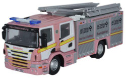 Oxford Diecast Scania CP31 Pump Ladder Fire Engine Merseyside Pink OD76SFE008 OO Gauge