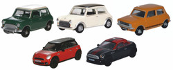 Oxford Diecast Mini (Classic/Cooper S/1275GT/New/Coupe 5) Set OD76SET79 OO Gauge