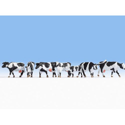 NOCH Black & White Cows (7) Figure Set HO Gauge Scenics 15725