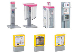 FALLER Vending/Ticket Machines & Telephone Booth Model Kit V HO Gauge 180347