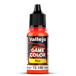 Vallejo Game Colour Fluorescent Orange Paint 17ml Dropper Bottle 72156