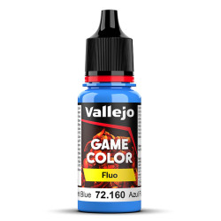 Vallejo Game Colour Fluorescent Blue Paint 17ml Dropper Bottle 72160