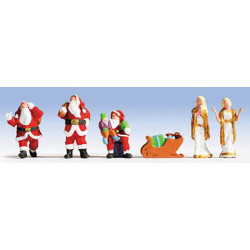 NOCH Santa Claus (3) Angels (2) & Accessories Figure Set HO Gauge Scenics 15920